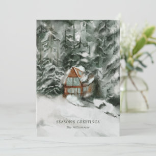 Elegante tarjeta personalizada de Navidades de cab