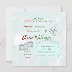 Elegante Tarjeta Personalizada para Baby Shower de