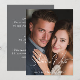 Elegante Tarjeta Plana de Ahorro de Fecha de Boda