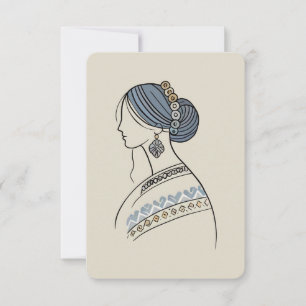Elegante tarjeta plana de arte folclórico ucranian