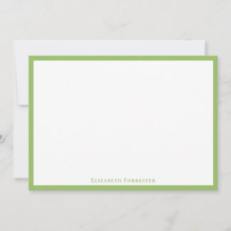 Elegante tarjeta plana de borde verde oliva