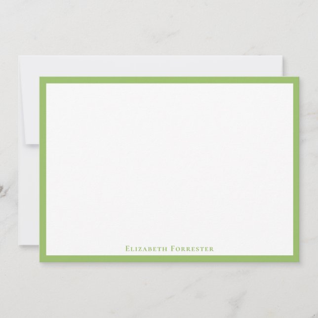 Elegante tarjeta plana de borde verde oliva (Anverso)