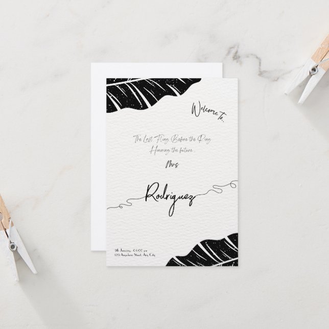Elegante tarjeta plana de invitación a ducha de no (Anverso/Reverso In Situ)