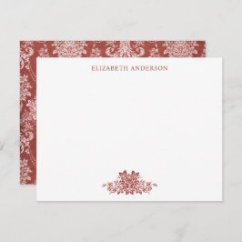 Elegante tarjeta plana de toile rojo francés vinta