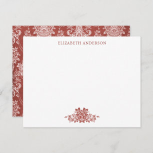 Elegante tarjeta plana de toile rojo francés vinta