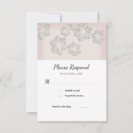 Elegante tarjeta plana RSVP Boda de Invierno con c