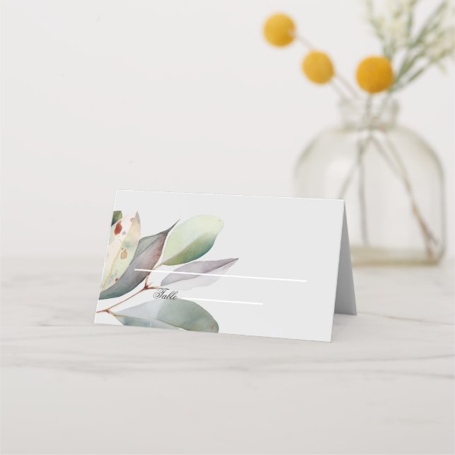 Elegante tarjeta plegada de eucalipto (Anverso)