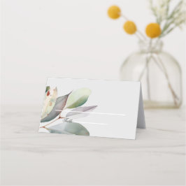 Elegante tarjeta plegada de eucalipto