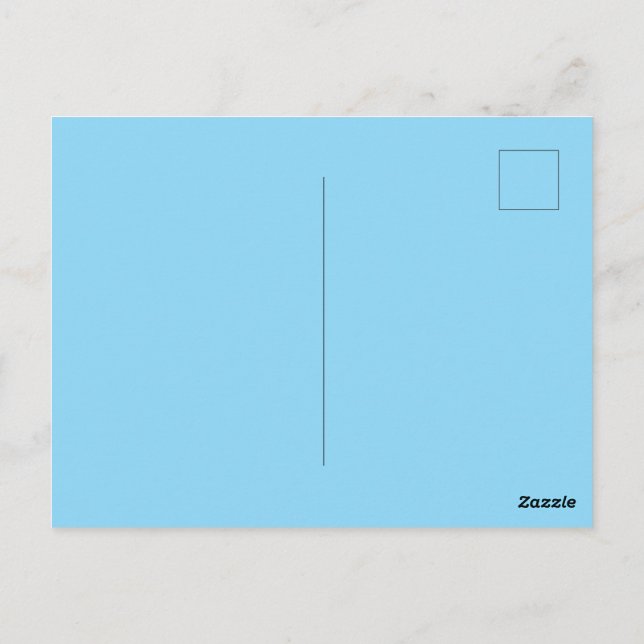 Elegante tarjeta postal azul brillante para niños  (Reverso)