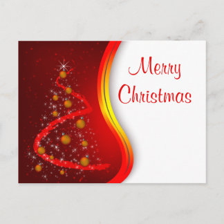 Elegante tarjeta postal de árbol rojo