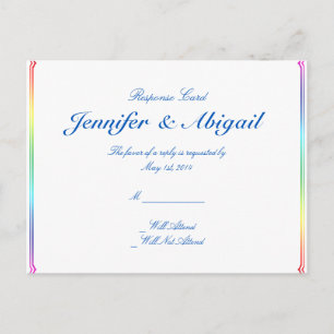 Elegante tarjeta postal RSVP de Boda Gay Floral Ar