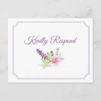 Elegante tarjeta postal RSVP de Bouquet Floral