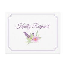 Elegante tarjeta postal RSVP de Bouquet Floral