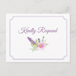 Elegante tarjeta postal RSVP de Bouquet Floral