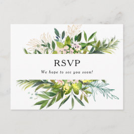 Elegante tarjeta postal RSVP de Canción de Verdor