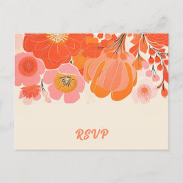 Elegante tarjeta postal RSVP de Flor de Adormidera