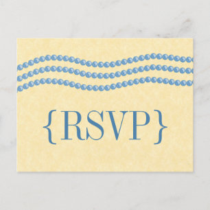 Elegante tarjeta postal RSVP de la boda de las per
