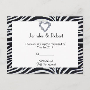 Elegante tarjeta postal RSVP de matrimonio de band