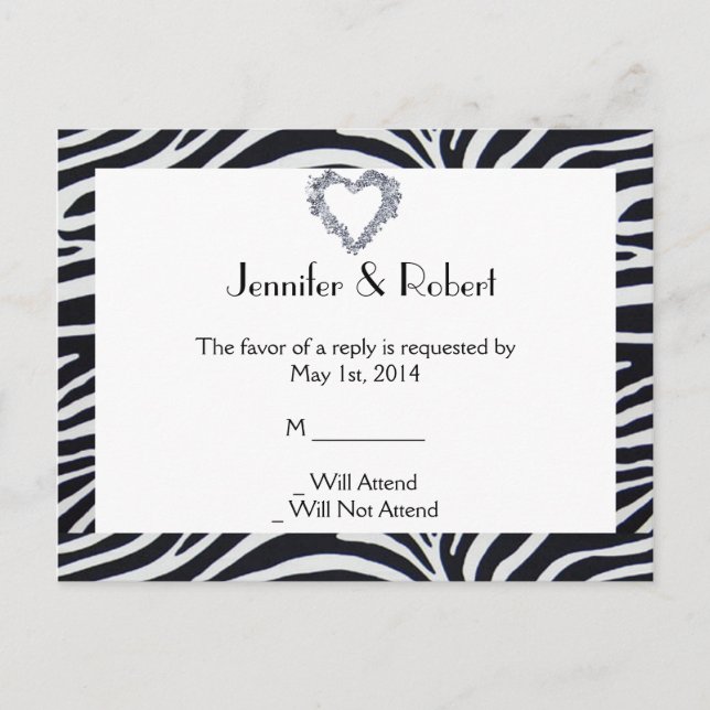 Elegante tarjeta postal RSVP de matrimonio de band (Anverso)