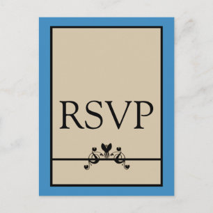 Elegante tarjeta postal RSVP de Swirls Floral Swir