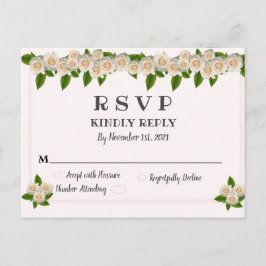 Elegante tarjeta postal RSVP Rubor rosa de rosas b
