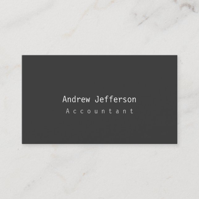 Elegante tarjeta profesional de contabilidad gris (Anverso)