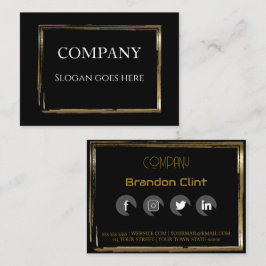 Elegante tarjeta profesional de oro negro