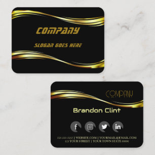 Elegante tarjeta profesional de oro negro