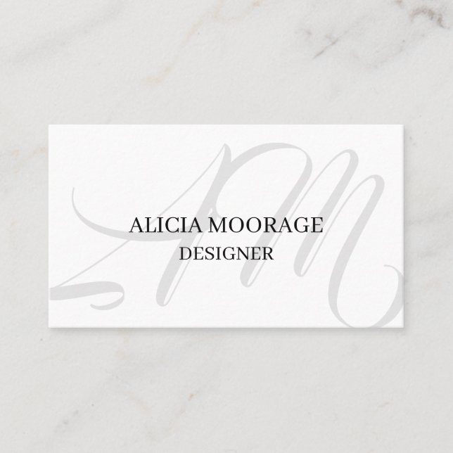 Elegante tarjeta profesional profesional de Monogr (Anverso)