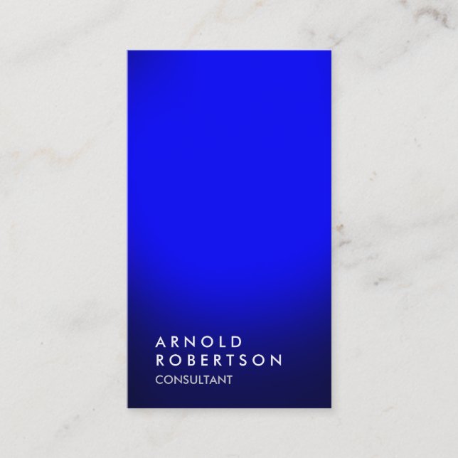 Elegante tarjeta profesional única azul (Anverso)