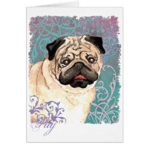 Elegante Tarjeta Pug