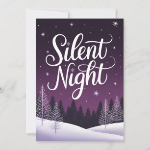 Elegante Tarjeta Purple Silenciosa de Navidades No