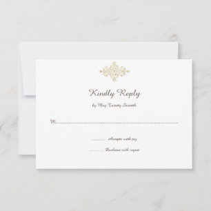 Elegante tarjeta Purpurinoso Golden RSVP