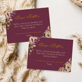 Elegante Tarjeta Raffle de Diaper Floral Fall de B