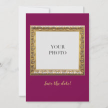 Elegante Tarjeta Roja Personalizada con Foto y Tex