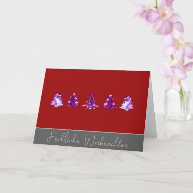 Elegante tarjeta roja y rosa de los árboles navide (Orquídea)