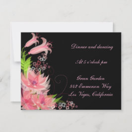 Elegante tarjeta romántica de recepción floral ros