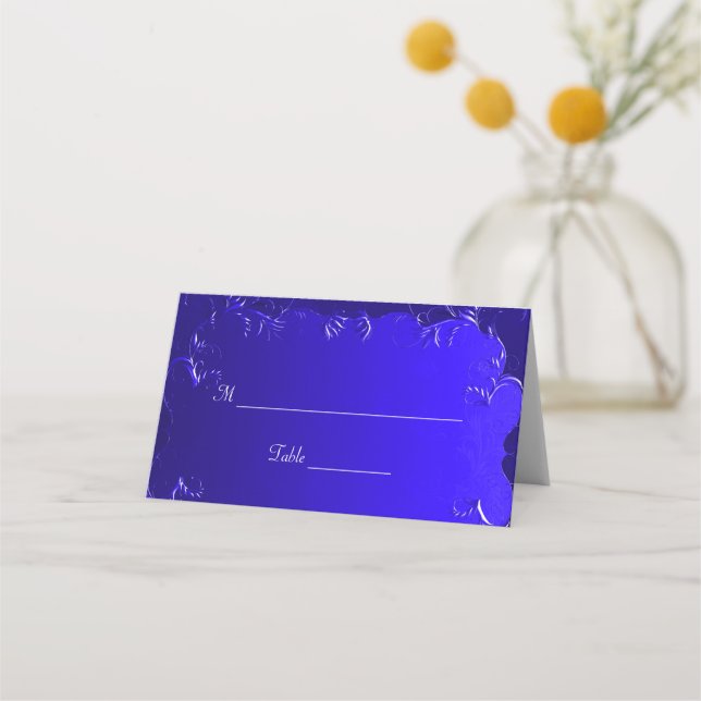 Elegante tarjeta Royal Blue Table Place (Anverso)