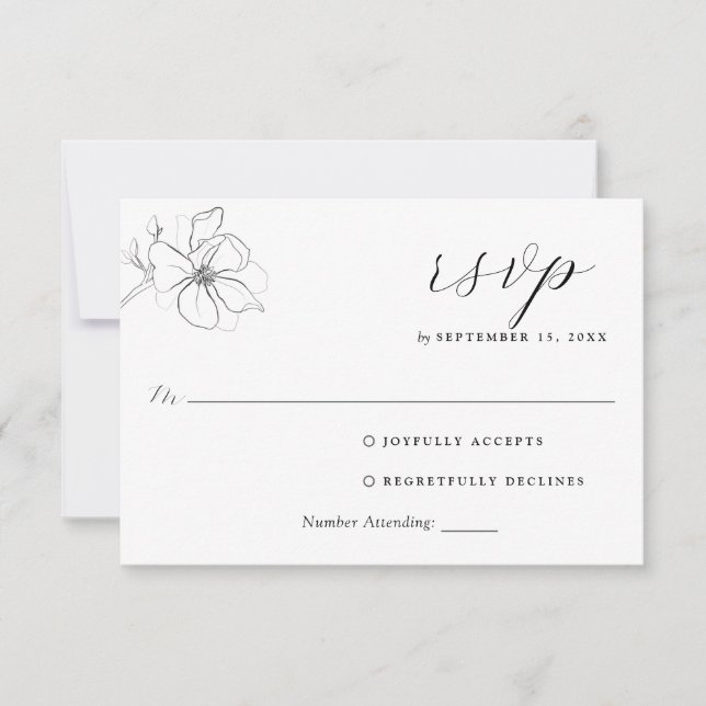 Elegante tarjeta RSVP botánica rústica (Anverso)
