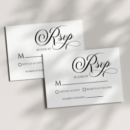 Elegante Tarjeta RSVP clásica de matrimonio Minima