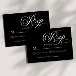 Elegante Tarjeta RSVP clásica de matrimonio Minima