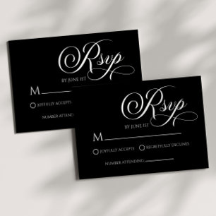 Elegante Tarjeta RSVP clásica de matrimonio Minima