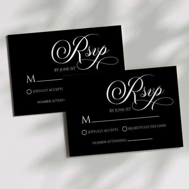 Elegante Tarjeta RSVP clásica de matrimonio Minima (Subido por el creador)