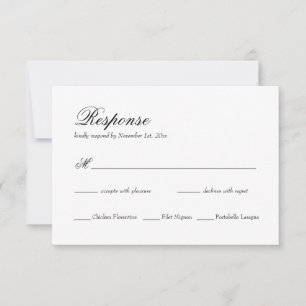 Elegante Tarjeta RSVP clásica de matrimonio simple