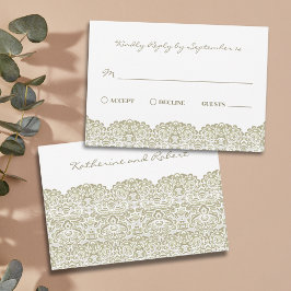Elegante tarjeta RSVP color beige