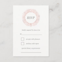 Elegante tarjeta RSVP con monograma de oro rosa