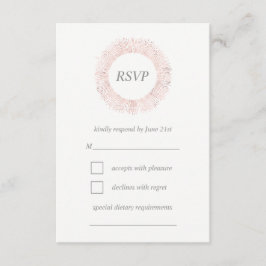 Elegante tarjeta RSVP con monograma de oro rosa