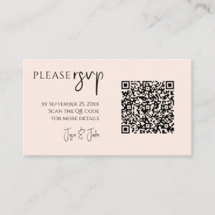 Elegante tarjeta RSVP con tu foto y código QR