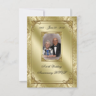 Elegante tarjeta RSVP de 50 años de Boda