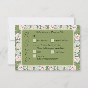 Elegante tarjeta RSVP de Abrazo Floral